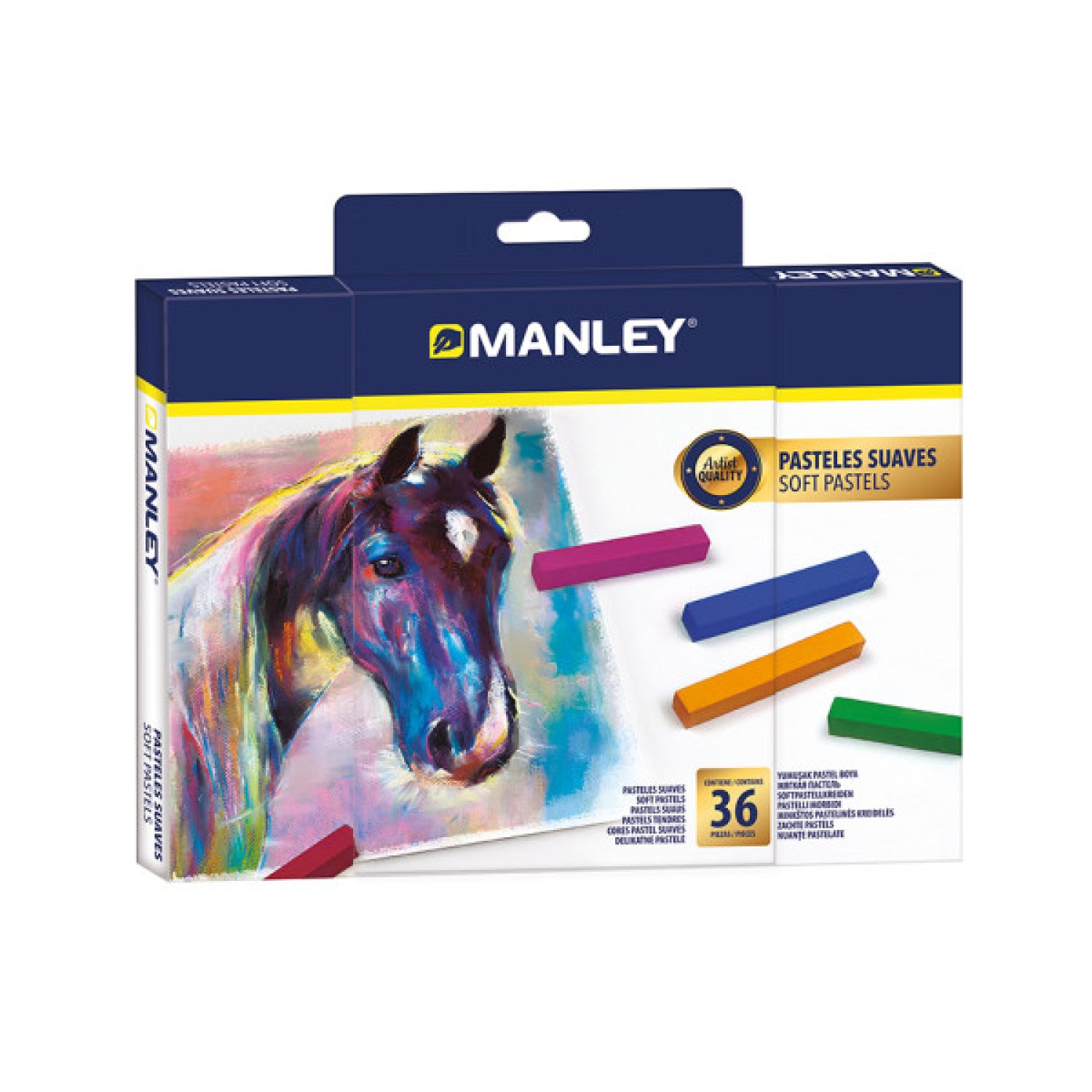Manley · Estuche 36 Pasteles Suaves · Colores Surtidos