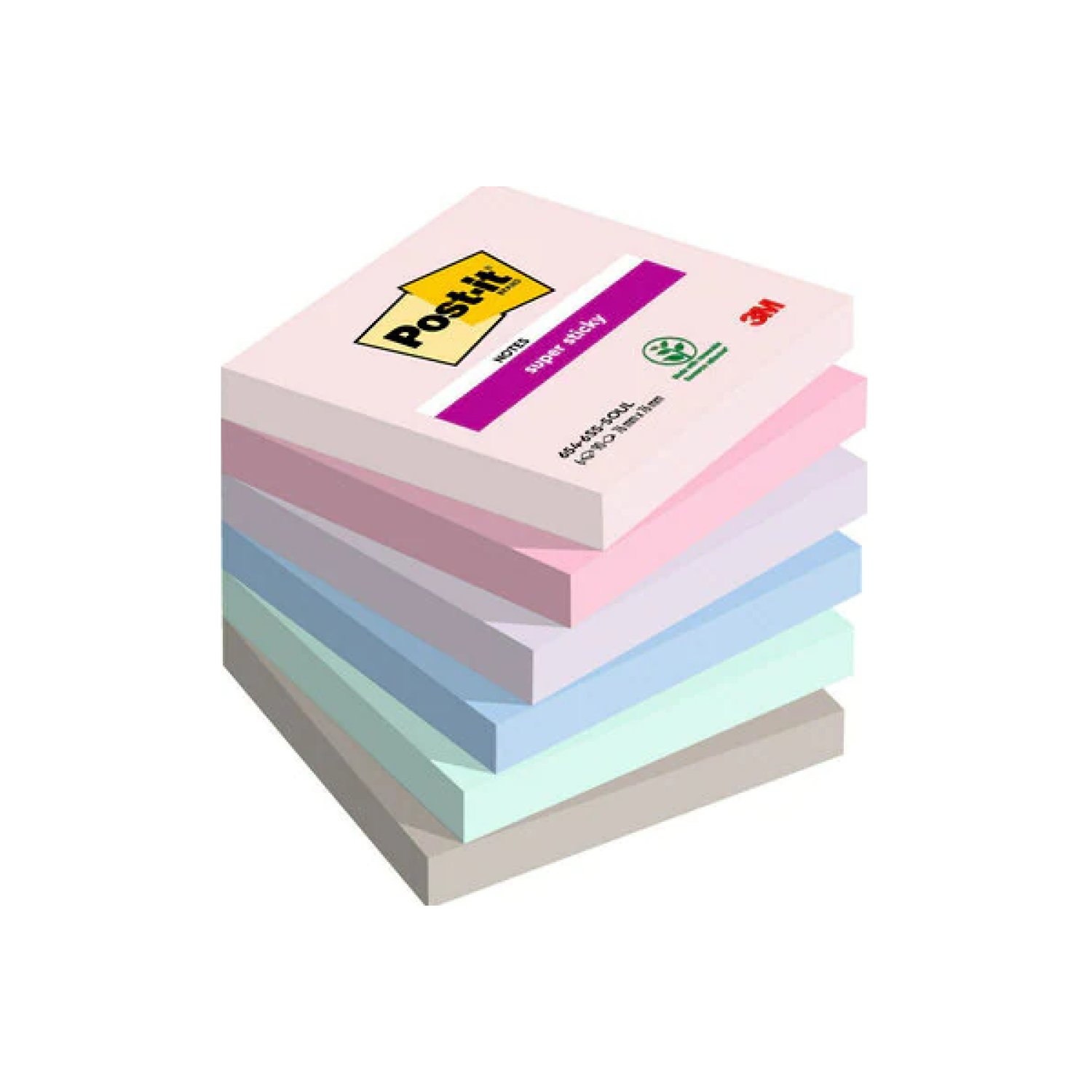 Post-it Super Sticky · Pack 6 Blocs · 76x76mm · Colección Soulful · 540 Hojas