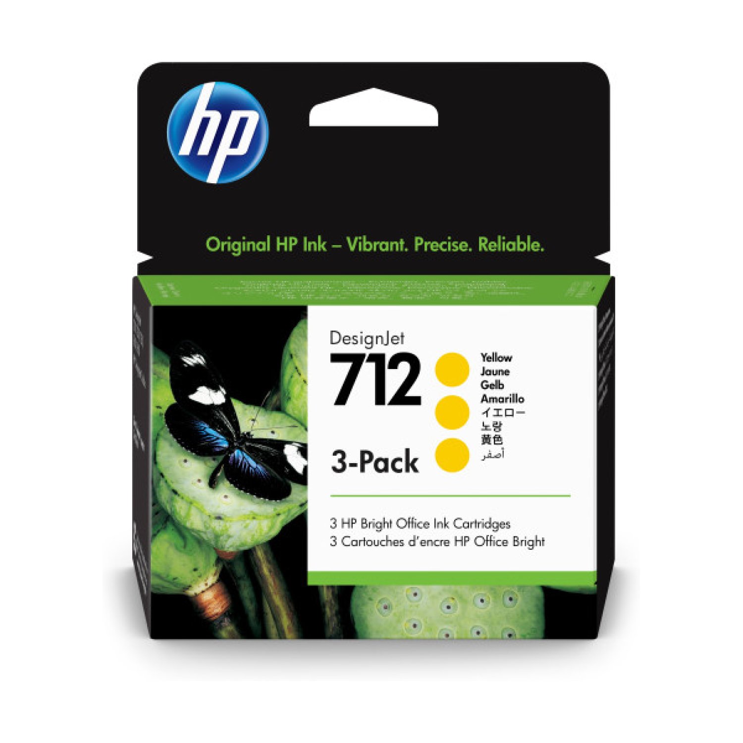 HP Cartuchos DesignJet 712 · Amarillo · 29ml · Pack 3 unidades