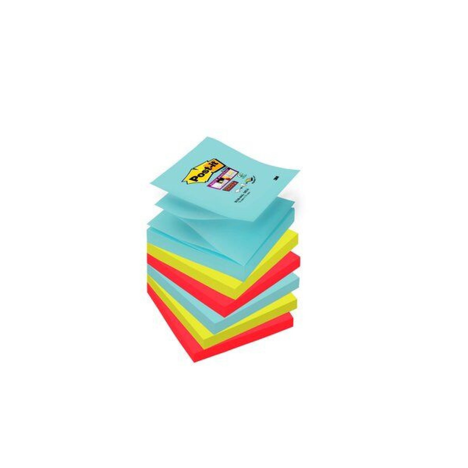 Post-it · Pack 6 Blocs Z-Notes · 76x76mm Super Sticky · Colección Cosmic