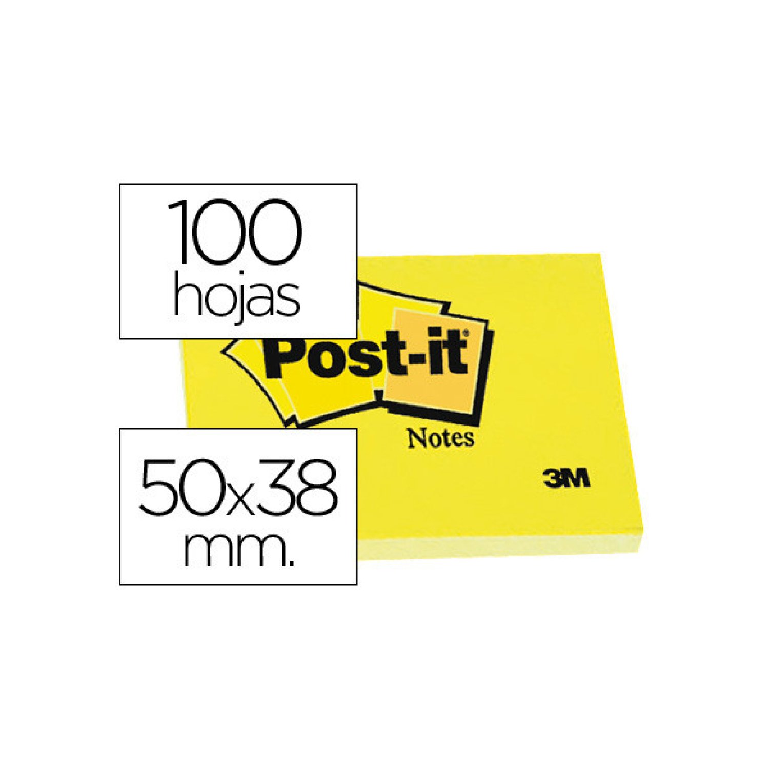Post-it · Pack 12 Blocs Notas Adhesivas · 38x51mm · Canary Yellow · 100 hojas