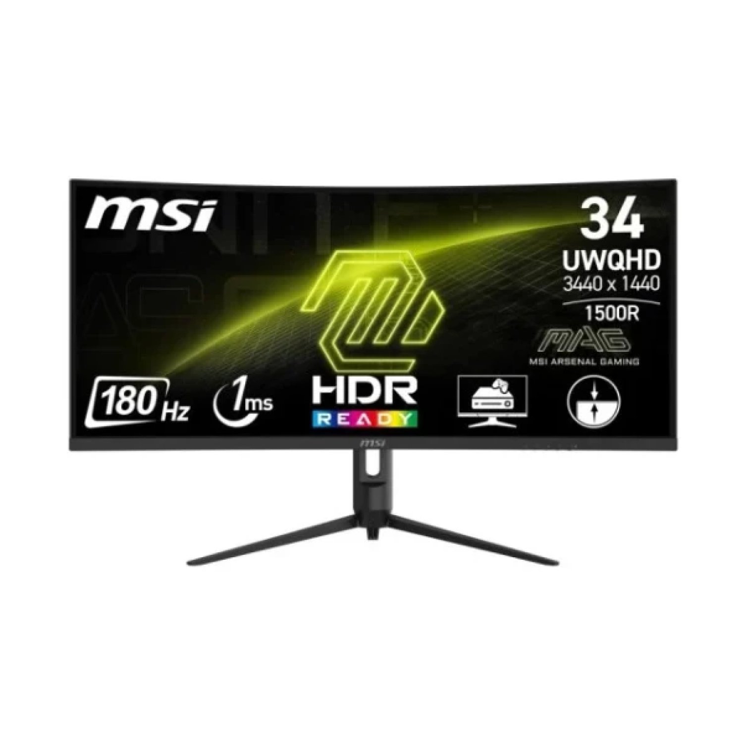MSI MAG 342CQR E2 · 34" Ultrawide Curvo · 3440x1440 · 1500R · 165Hz