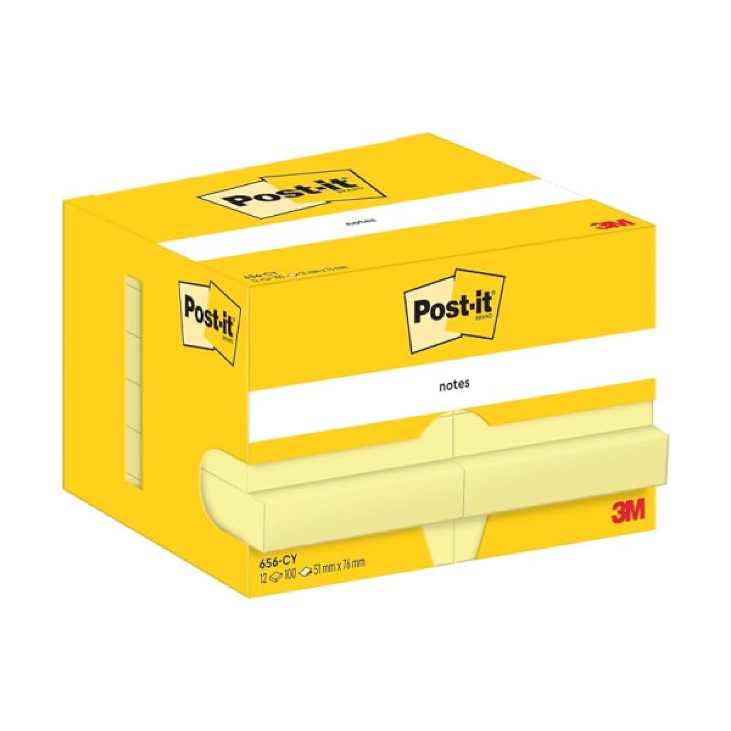 Post-it · Pack 12 Blocs Notas Adhesivas · 51x76mm · Amarillo Canary · 100 Hojas