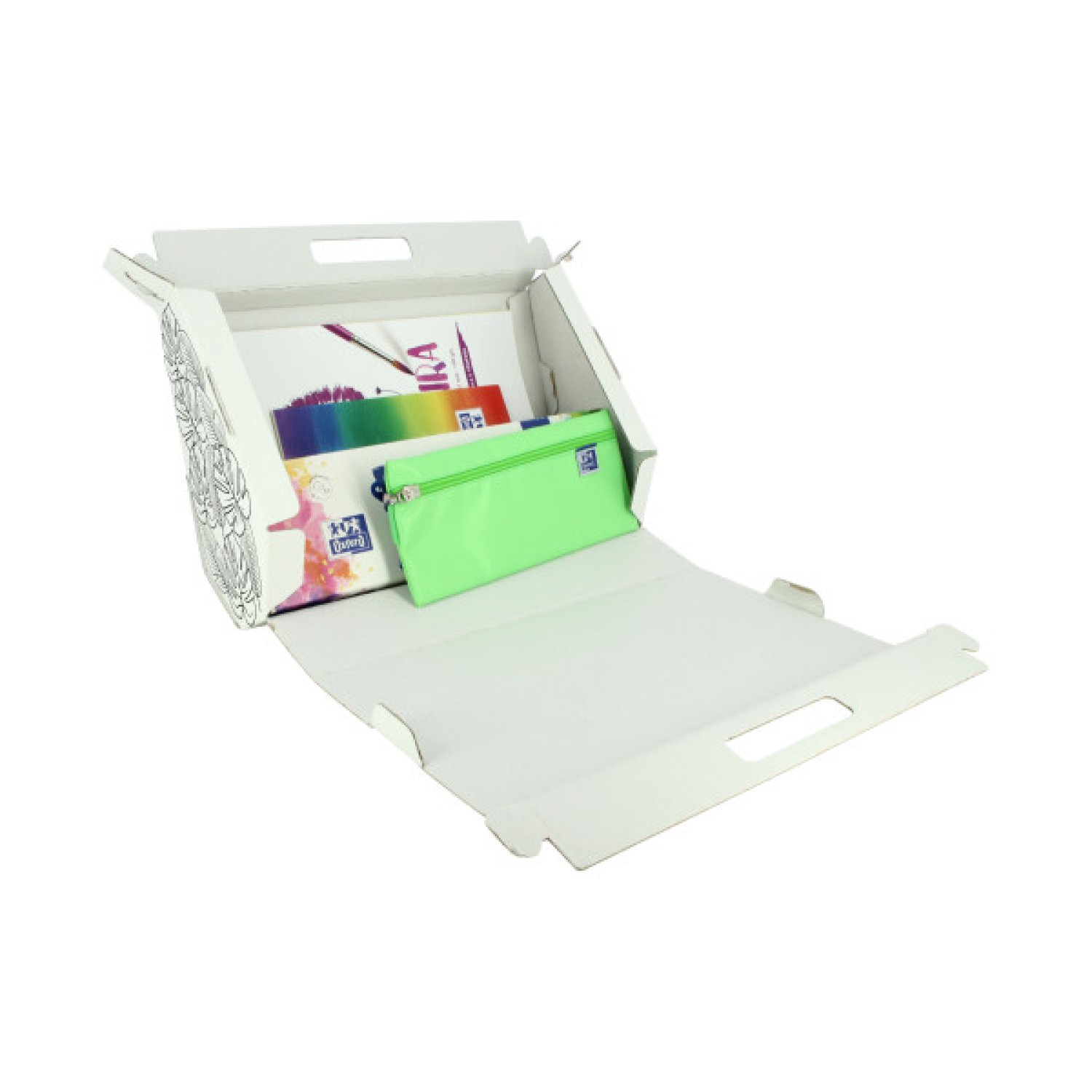 Oxford Kit Kids · Blocs de Dibujo + Acuarela + Estuche Kangoo + Temperas