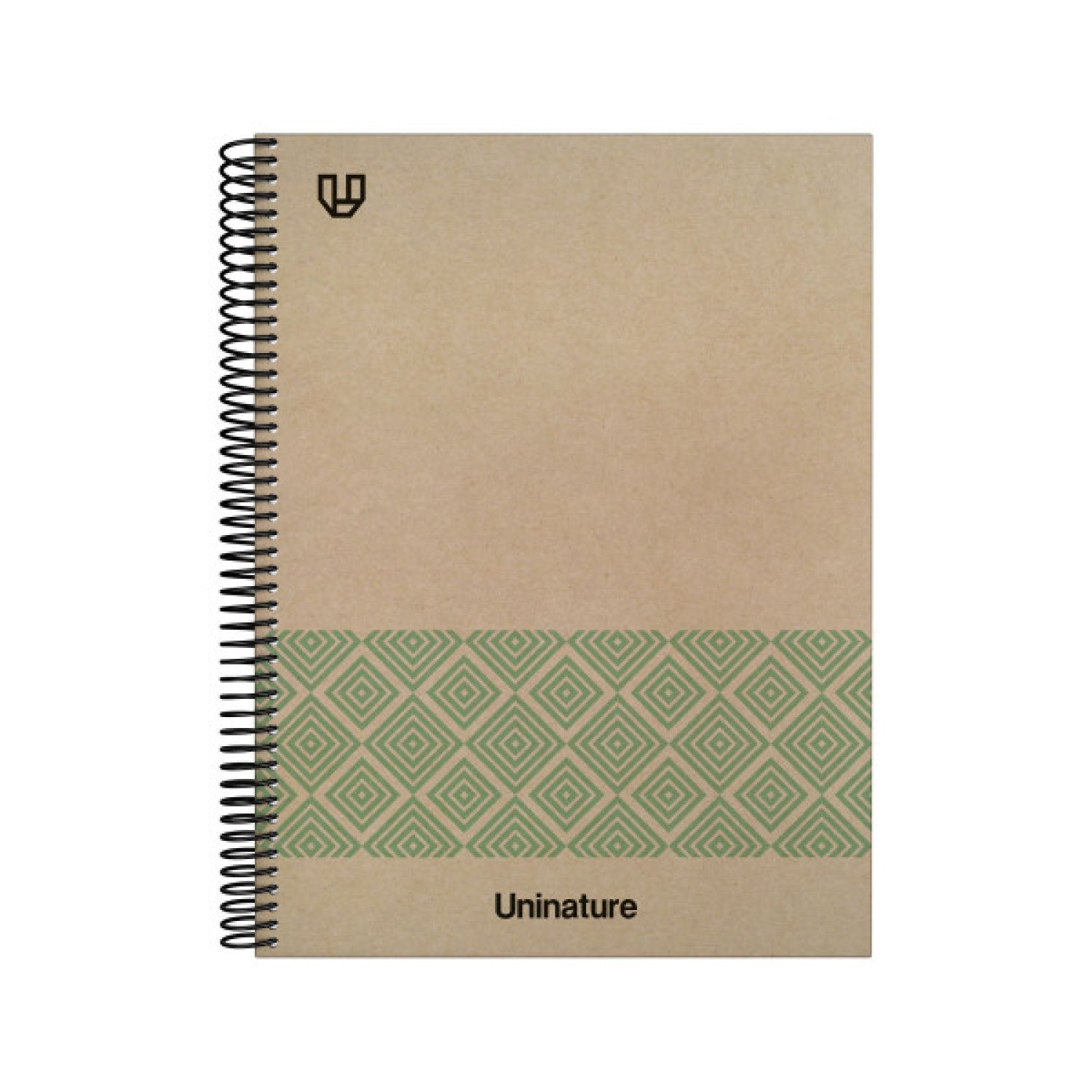 Grafoplas Uninature · Cuaderno A4 Reciclado · Tapa Dura Kraft · 100 Hojas · Cuadrícula 5x5 · Verde