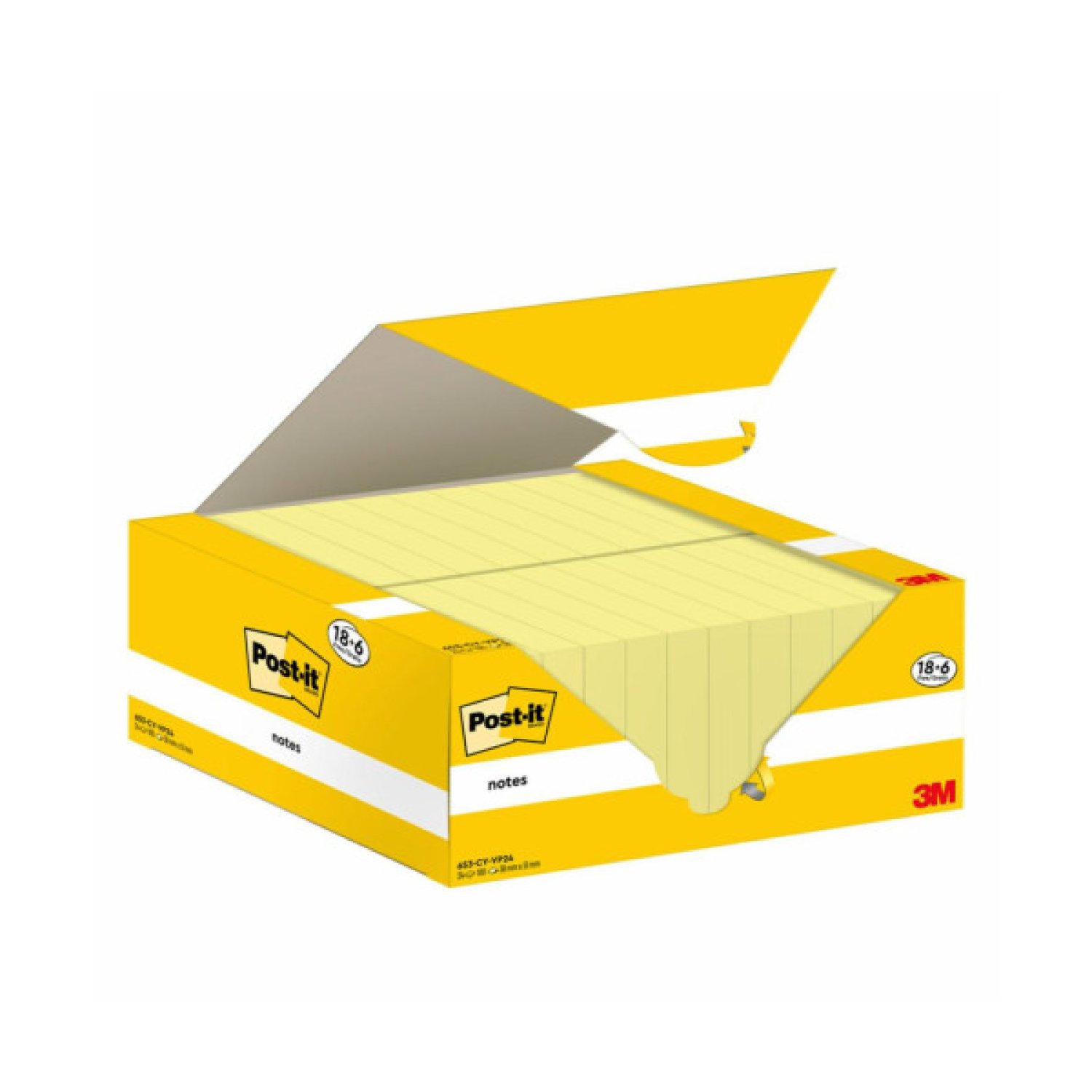 Post-it · Pack 24 Blocs Notas Adhesivas · 100 Hojas · 38x51mm · Amarillo Canary