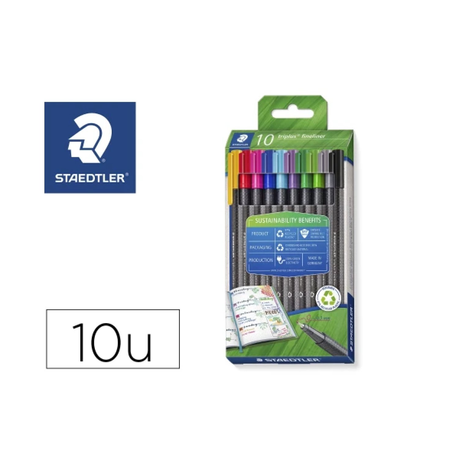 Staedtler Textsurfer Classic 364 · Estuche 4 Rotuladores Fluorescentes · Colores Surtidos · Eco Edition