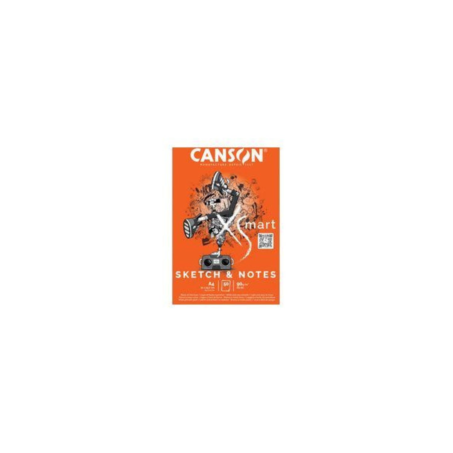 Canson X-Smart Sketech & Notes · 21x29,7 cm · 50 hojas · 90g · Bloc de Notas