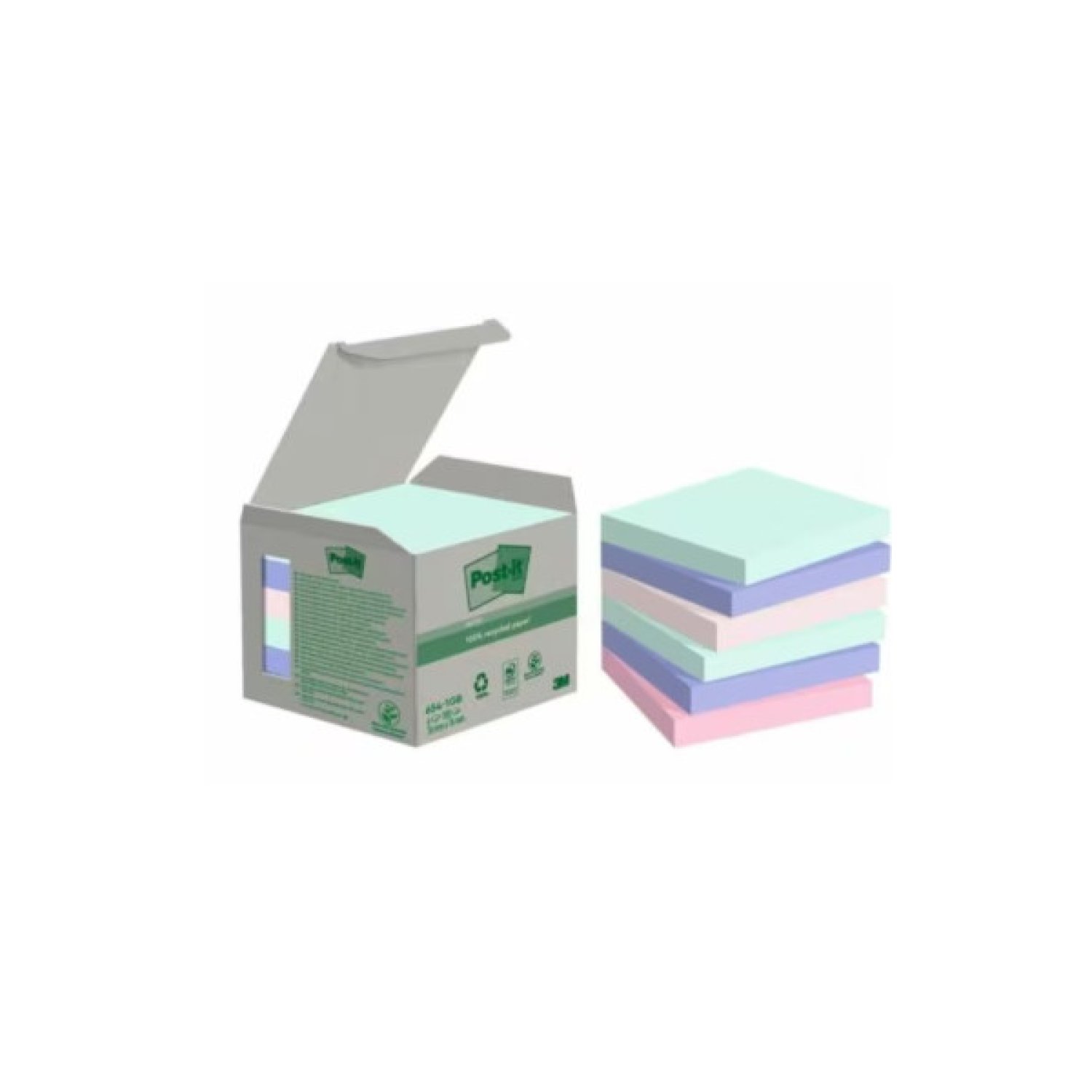 Post-it · Pack 6 Blocs Notas Adhesivas · 76x76mm · Colores Pastel Surtidos · 100 Hojas
