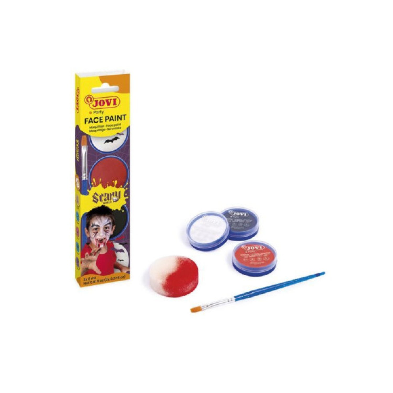 Jovi · Set Maquillaje Scary · 3 Botes 8ml · Crema + Accesorios