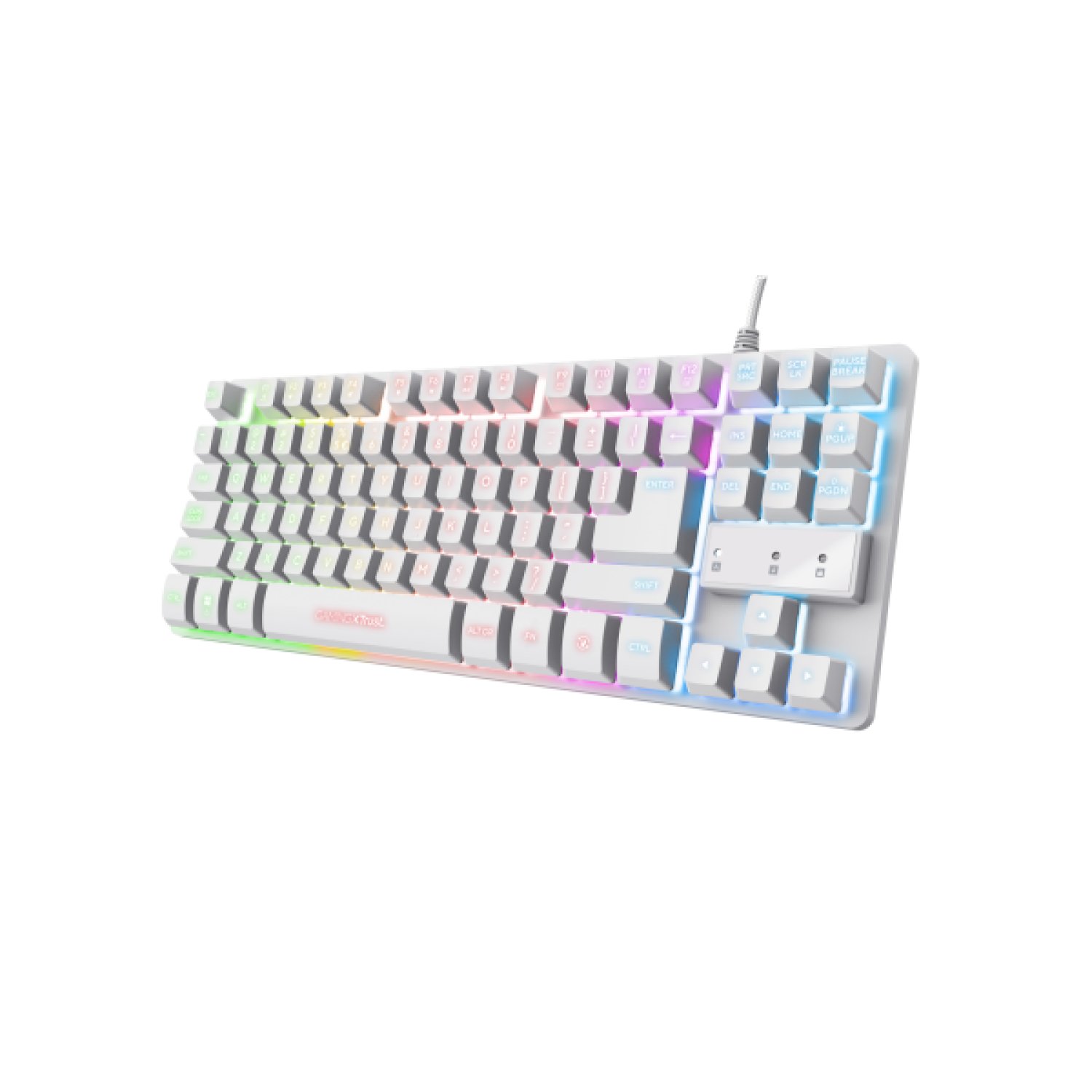 Trust GXT 833W Thado · Teclado Gaming · USB · QWERTY Español · Blanco