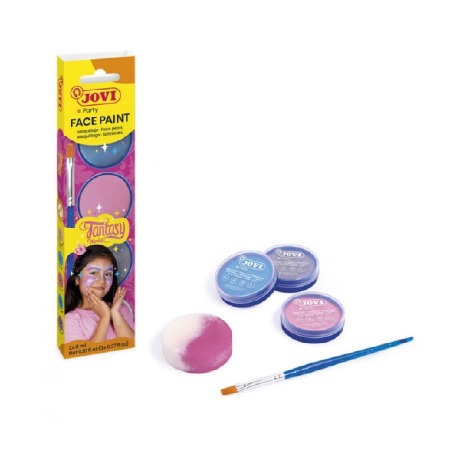 Jovi · Set Maquillaje Fantasy · 3 Botes 8ml · Crema + Accesorios