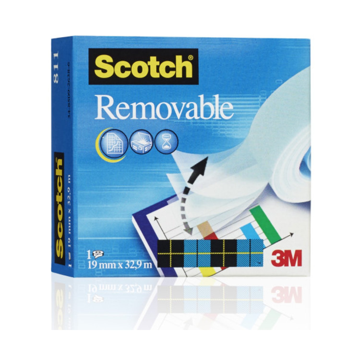 Scotch · Cinta Invisible Reutilizable · 19 mm x 33 m · Rollo