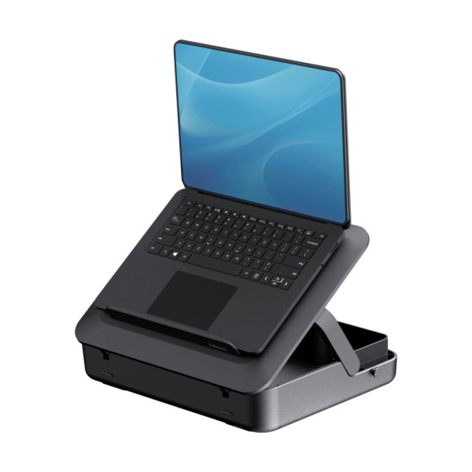 Fellowes Breyta · Maletín con Soporte Elevador Portátil · Negro