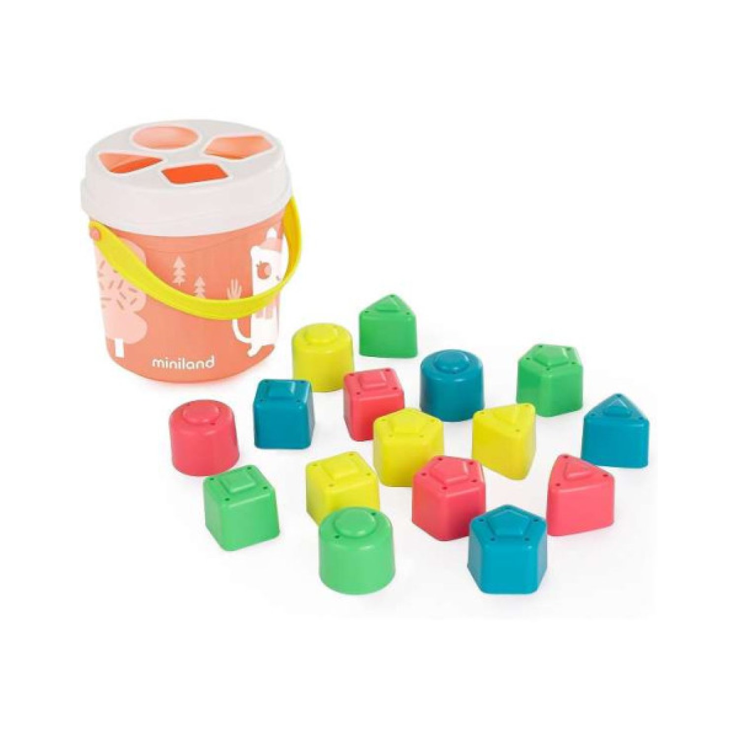 Miniland · Cubo Encajable Formas · Color Salmón · Juego Educativo
