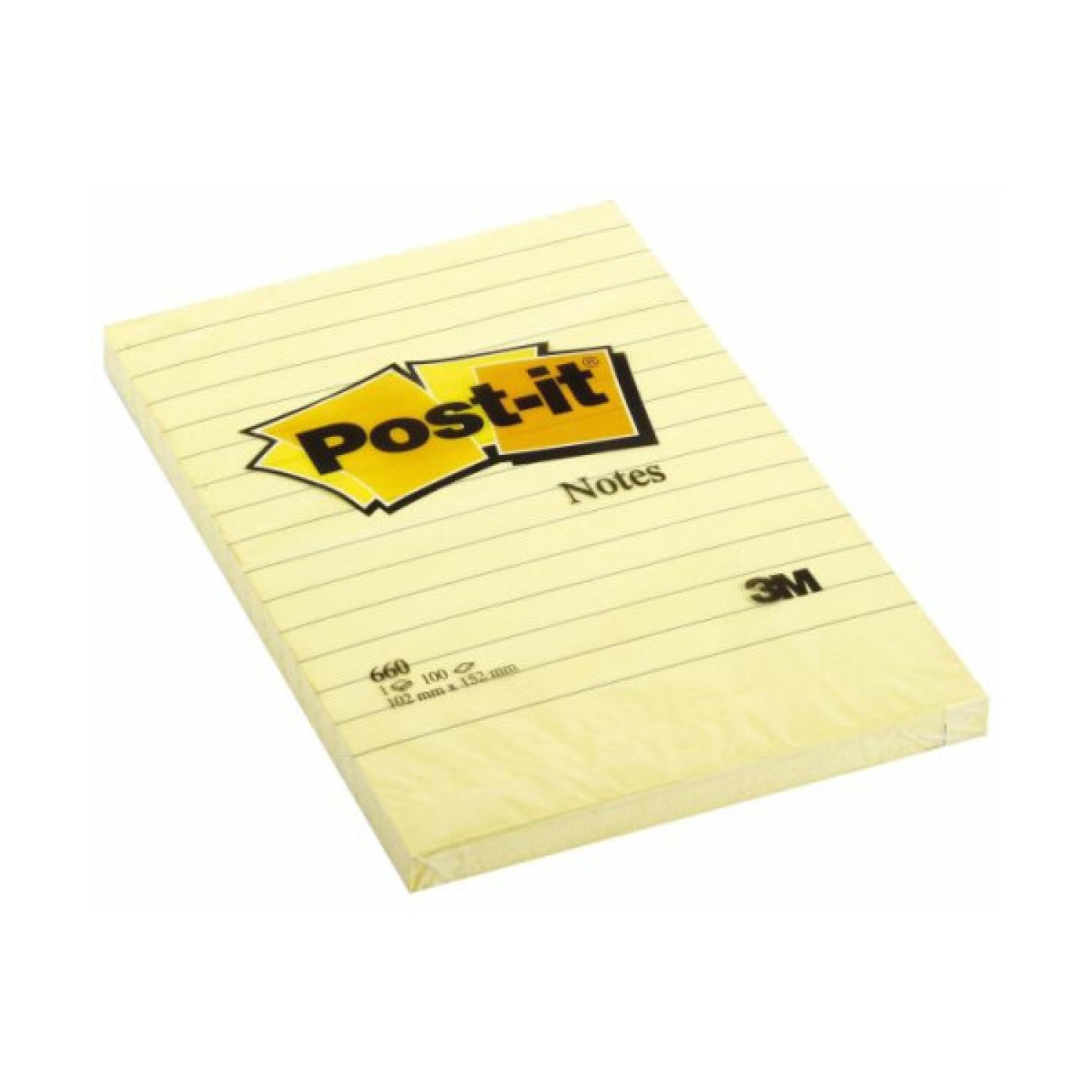 Post-it · Bloc Notas Adhesivas · 100 Hojas · 101x152mm · Amarillo · Con Líneas