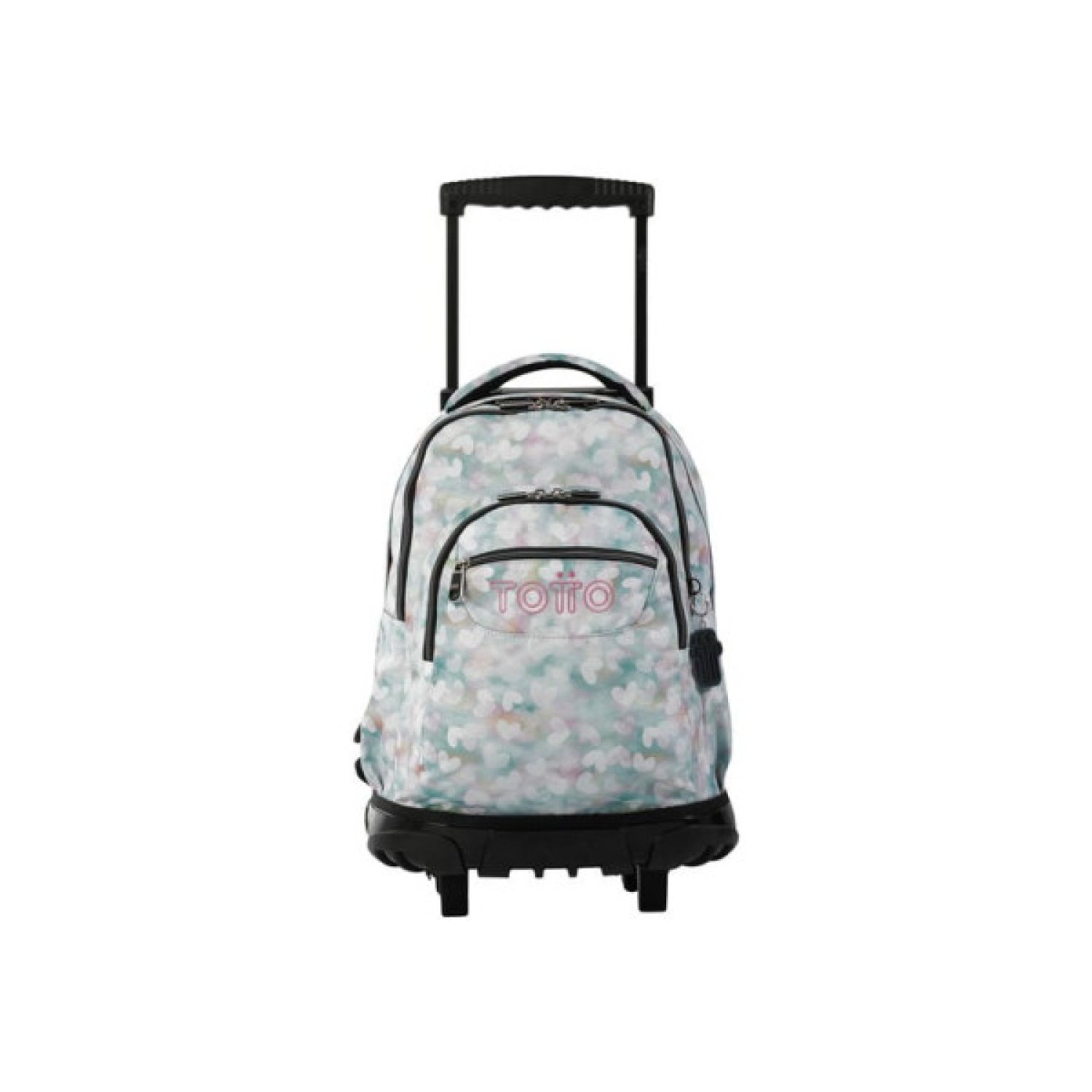 Totto Mochila Escolar con Ruedas · Corazones Pastel · Compartimento Portátil