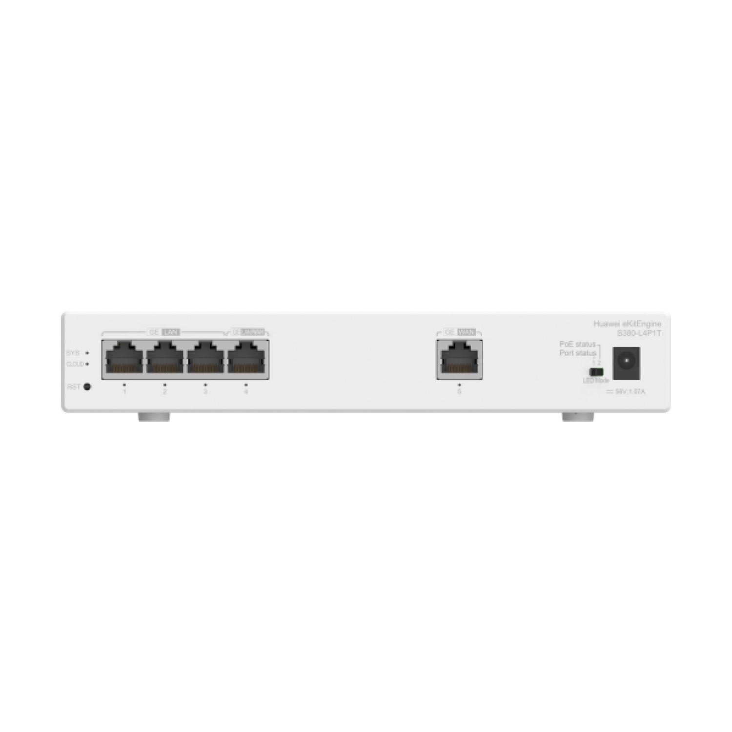 Huawei S380-L4P1T · Switch 4 Puertos · 1GE WAN · 4GE LAN PoE 50W
