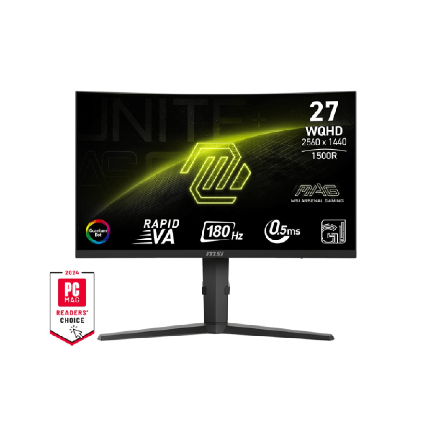 MSI MAG 275CQRF · 27" Curvo 1500R · 2560x1440 · 180Hz · QD-LED