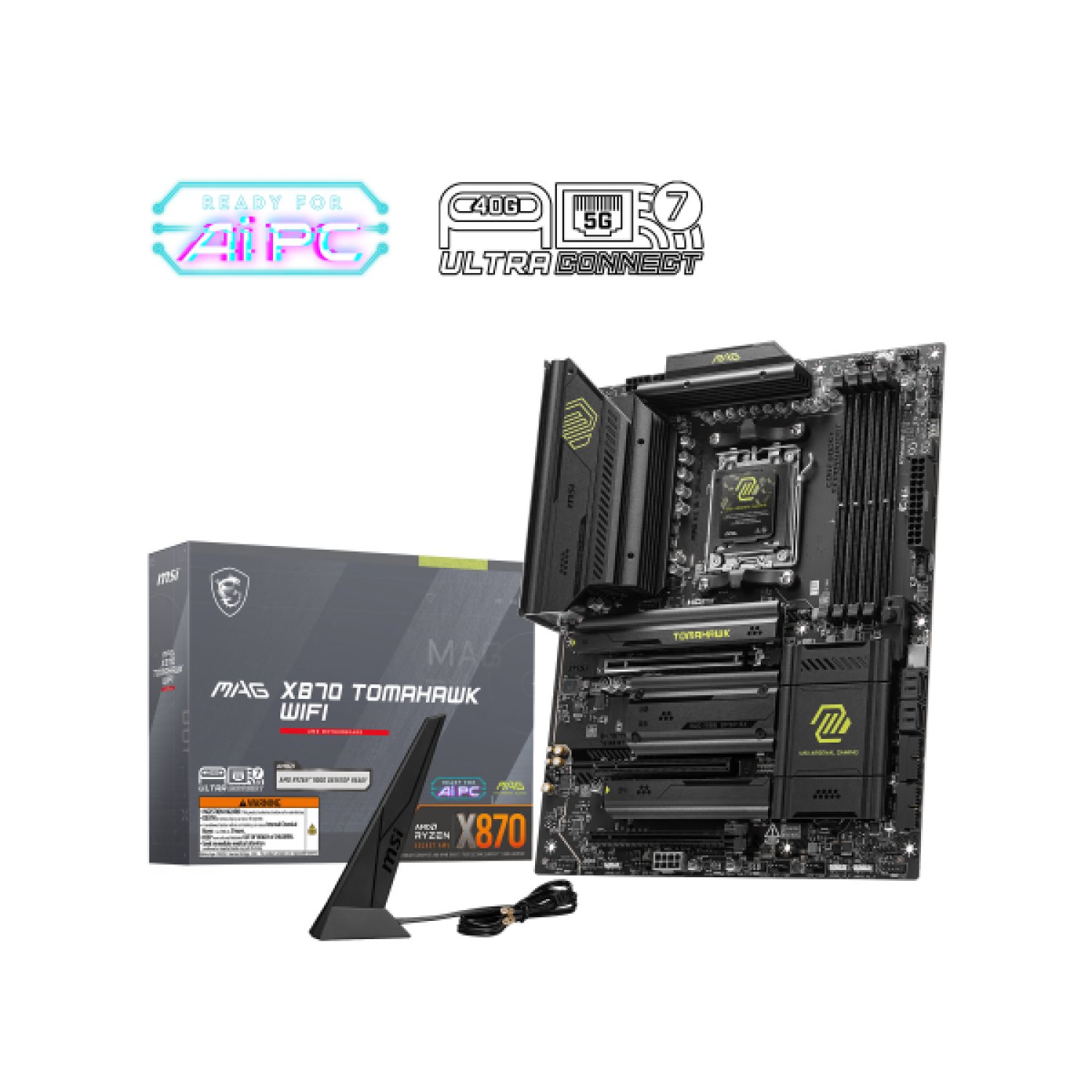 MSI MAG X870 Tomahawk WiFi · AMD AM5 · DDR5 · LAN 5G · WiFi 7 · Bluetooth 5.4