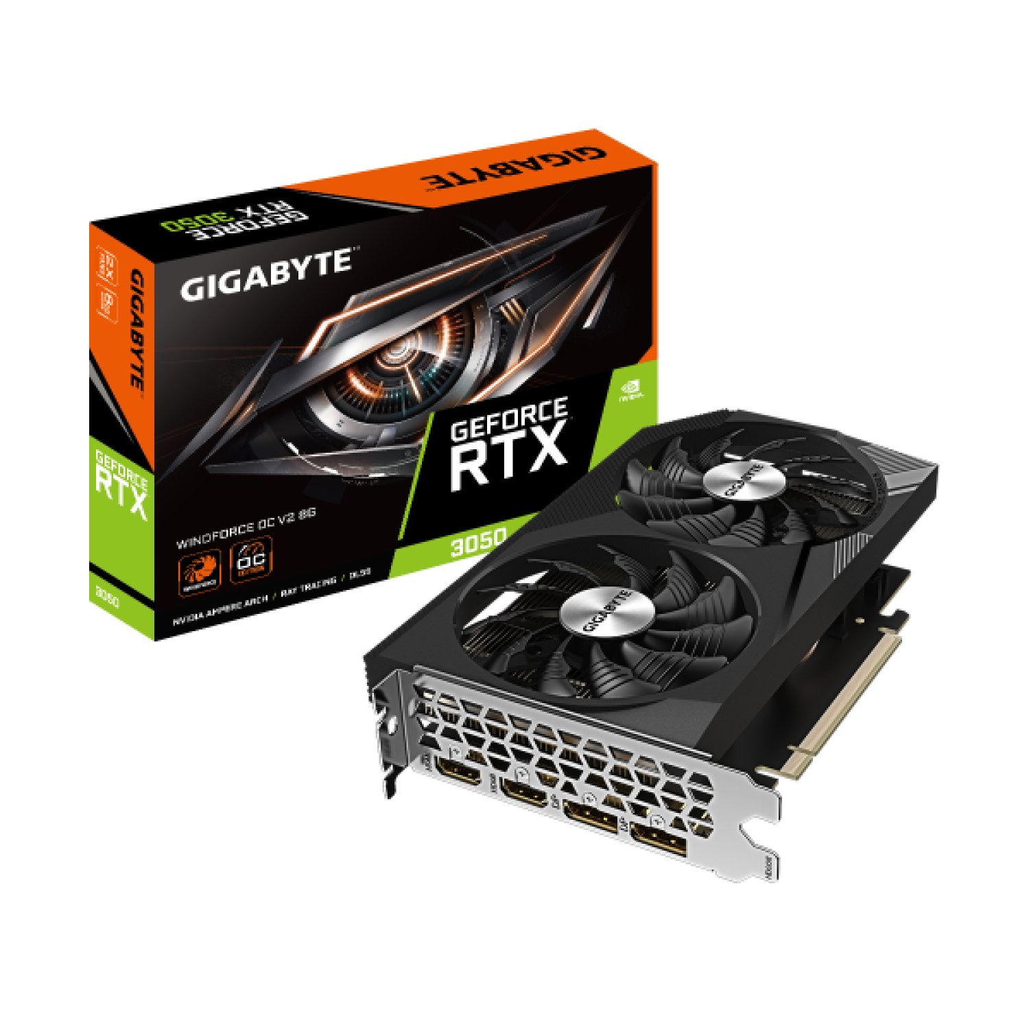 Gigabyte GeForce RTX 3050 WINDFORCE OC · 8GB GDDR6 · Refrigeración Avanzada