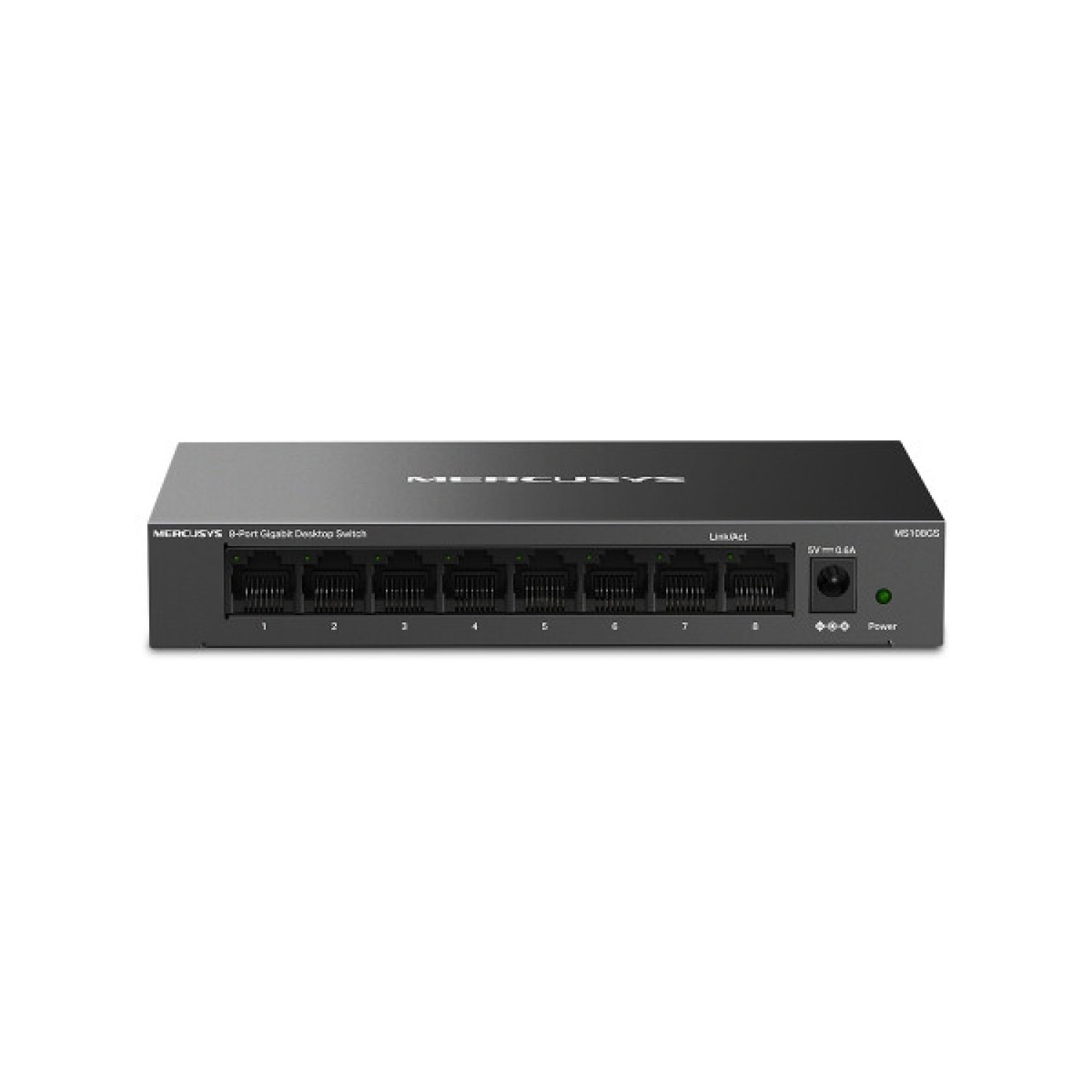 Mercusys MS108GS · Switch Gigabit No Administrado · 8 Puertos · 10/100/1000 Mbps · Negro