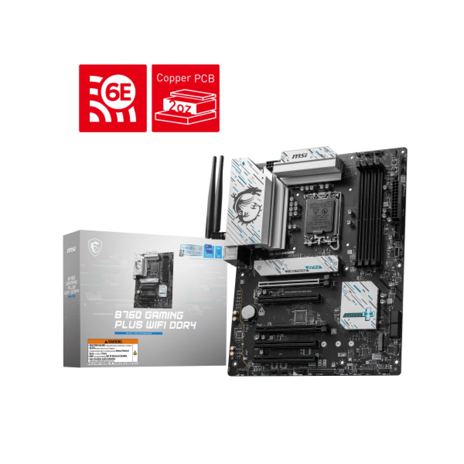 MSI B760 Gaming Plus WiFi · Socket 1700 · DDR4 · 4 Ranuras · WiFi 6E · Bluetooth 5.3