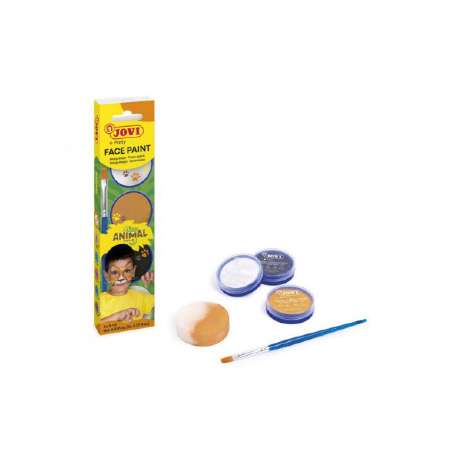 Jovi · Set Maquillaje Animals · 3 Botes 8ml · Crema + Accesorios