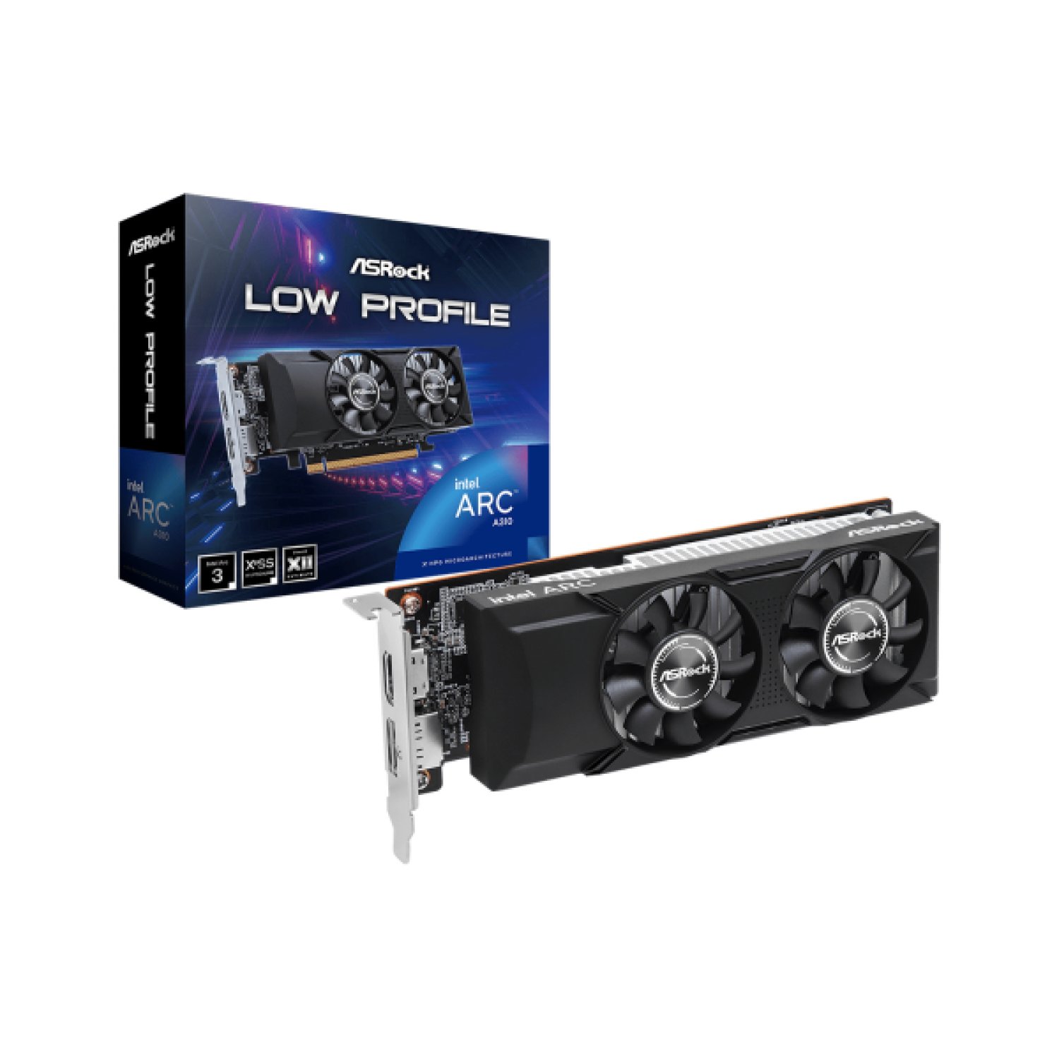 ASRock Intel Arc A310 · Tarjeta Gráfica · 4GB GDDR6 · Perfil Bajo