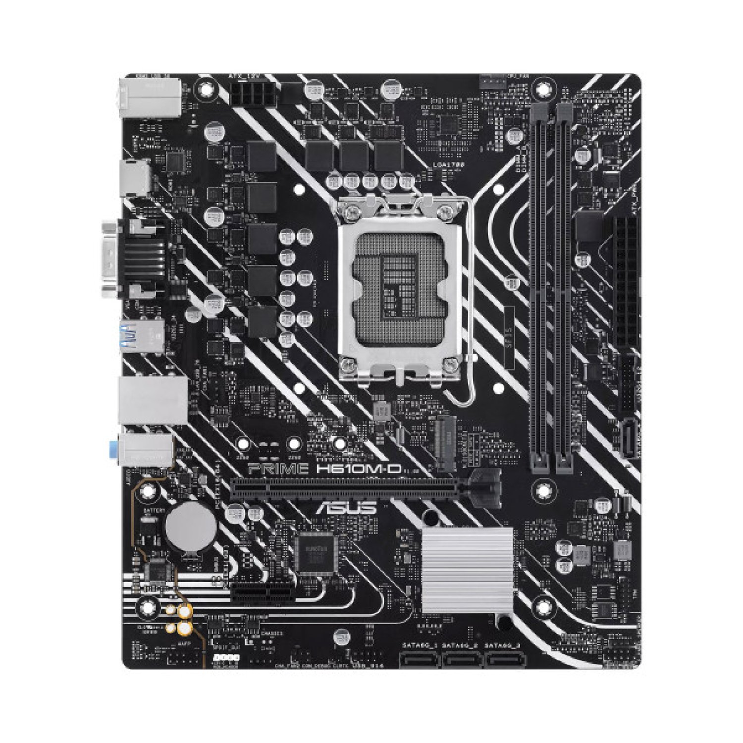 ASUS Prime H610M-D · Intel LGA1700 · H610 · 2 DDR5 · M.2 · HDMI · 1GB LAN · Micro-ATX