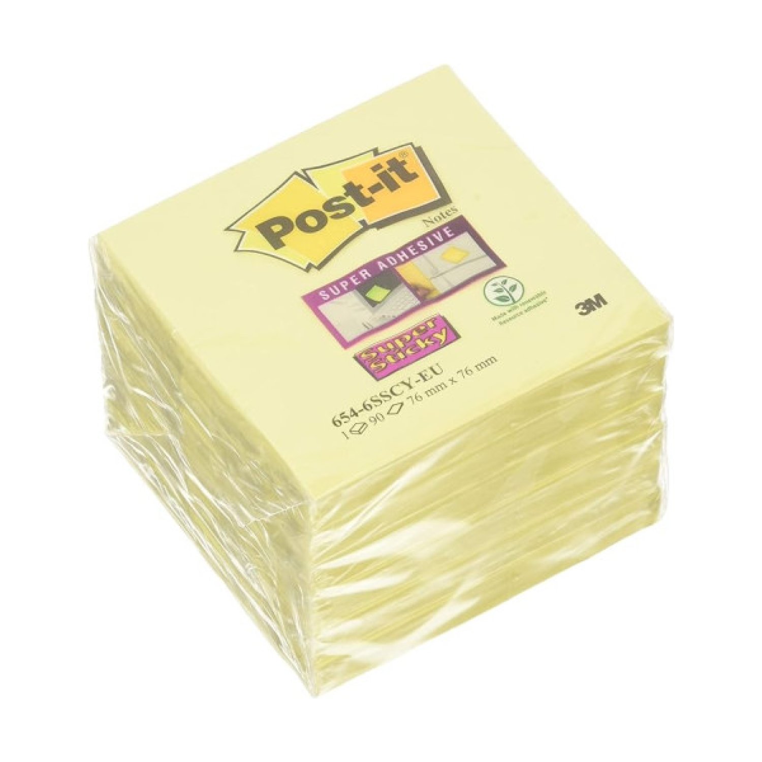 Post-it Z-Notes · Pack 24 Blocs Adhesivos 76x76mm · 90 Hojas · Amarillo Canary · Super Sticky