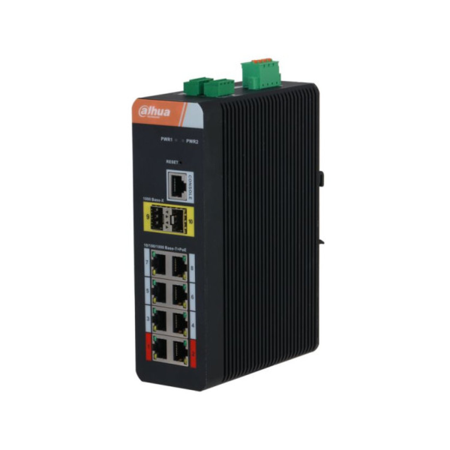 Dahua Switch Industrial L2 · 8 Puertos Gigabit PoE 2.0 · 2 SFP · Gestionable · Watchdog