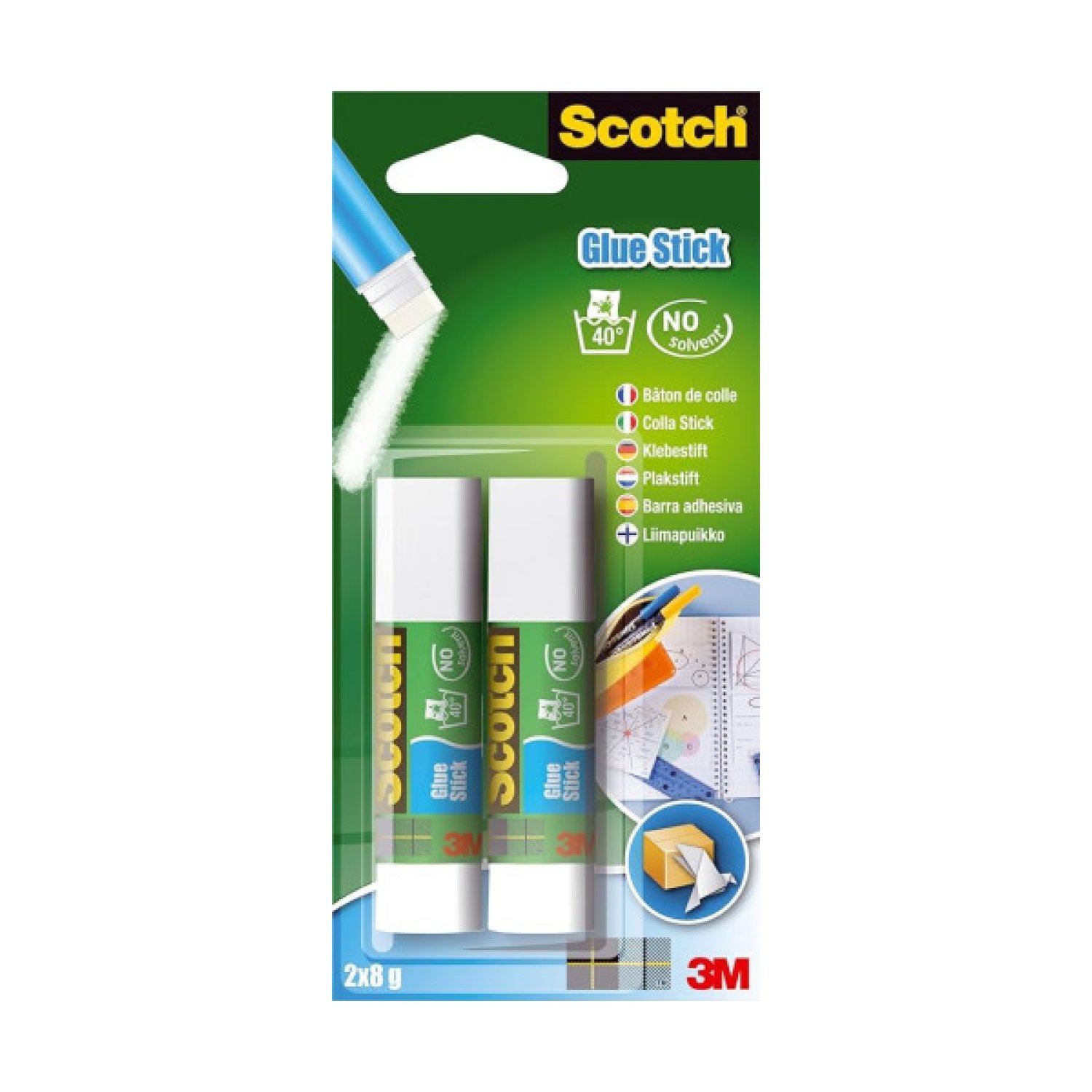 Scotch · Pack 2 Barras Pegamento Adhesivo Permanente · 8g
