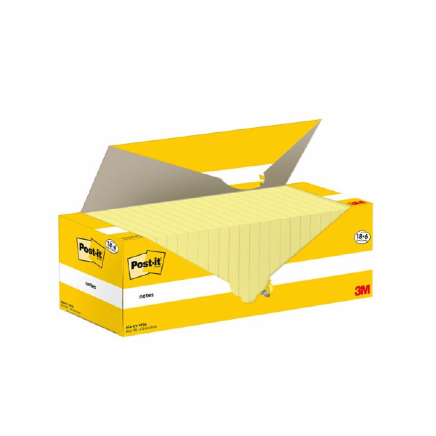 Post-it · Pack 24 Blocs Notas Adhesivas · 76x76mm · Amarillo Canary · 2.400 Hojas