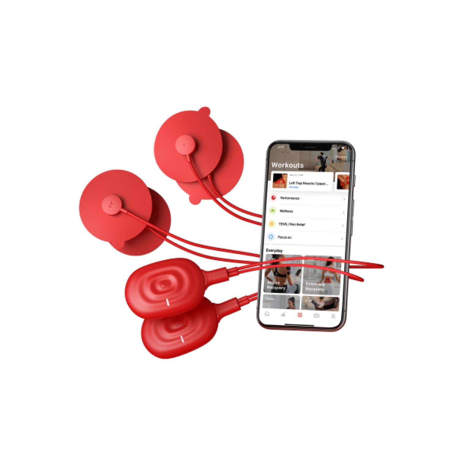 Therabody Powerdot 2.0 Duo · Estimulador Muscular Electrónico · Rojo