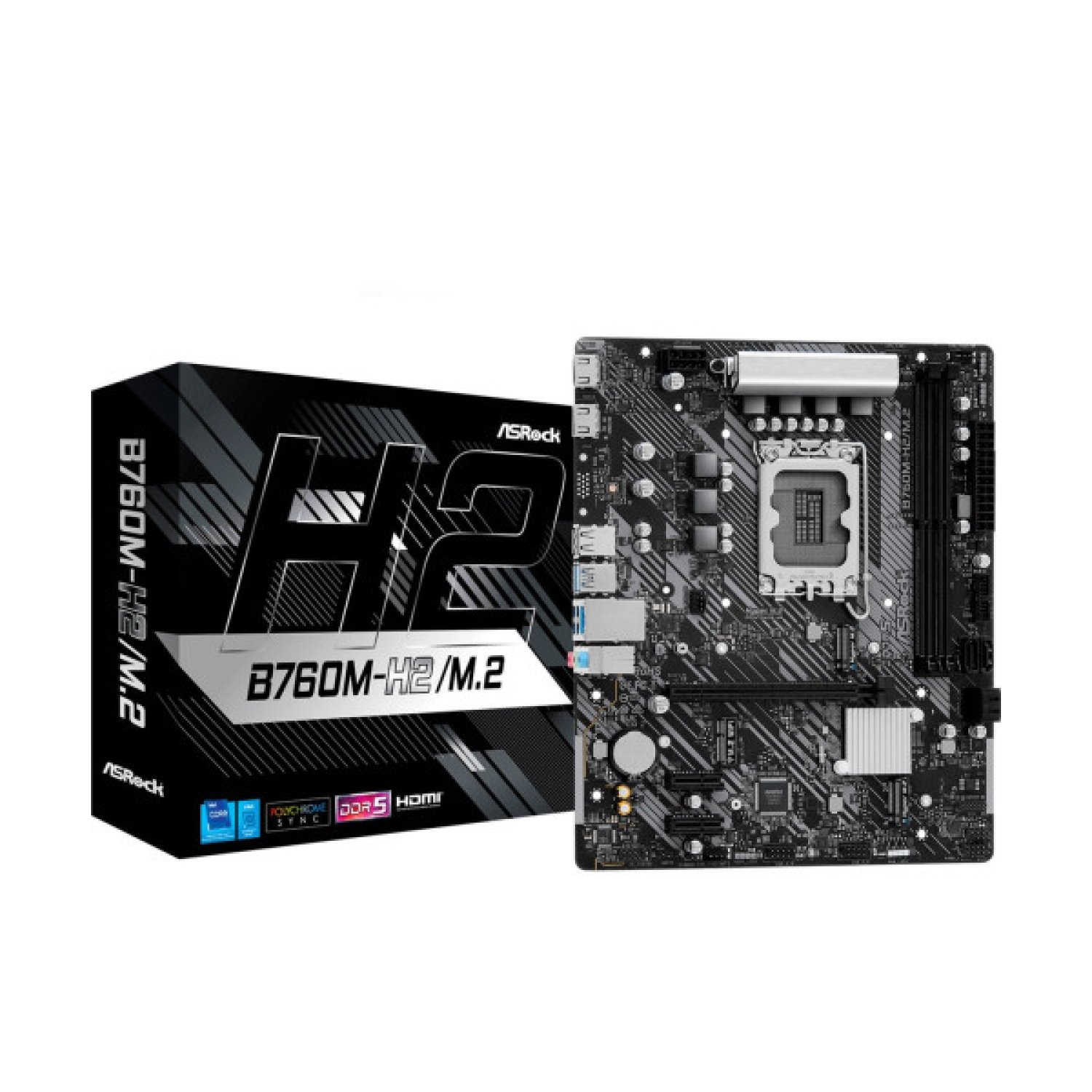 ASRock B760M-H2 · Placa Base Intel LGA1700 · DDR5 · M.2 NVMe · Micro-ATX