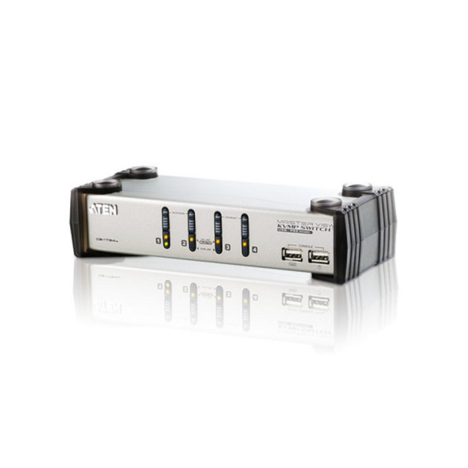 ATEN CS1734AC · Switch KVM · 4 Puertos · Negro/Plata