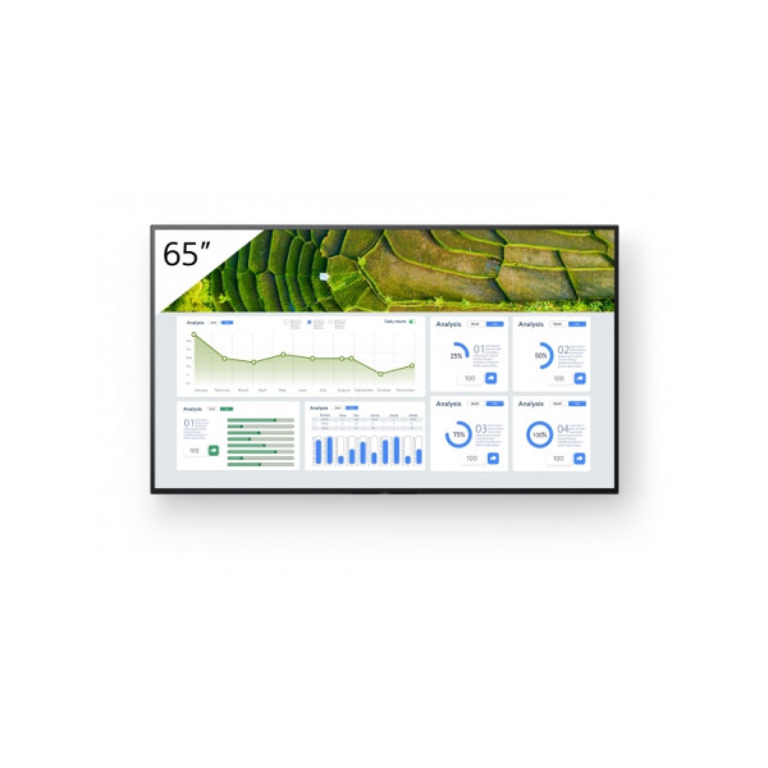 Sony FW-65BZ30L · Pantalla Digital 65" · 4K Ultra HD · 440 cd/m² · WiFi · Android · 24/7