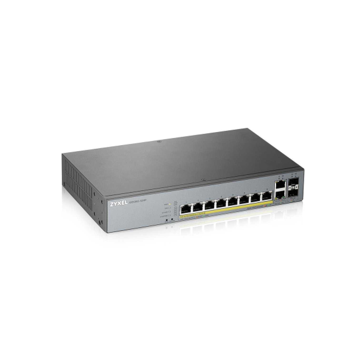 Zyxel GS1350-12HP · Switch Gestionado L2 · 12 Puertos Gigabit · PoE · Gris