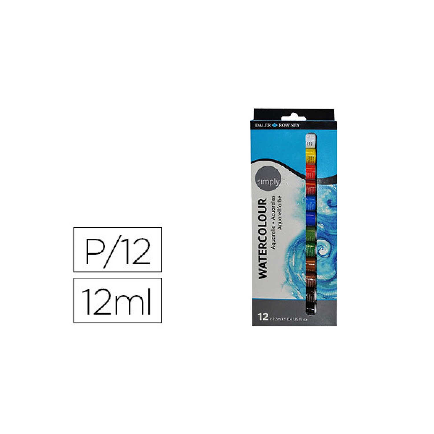 Daler Rowney Simply · Set Acuarelas · 12 Colores x 12ml