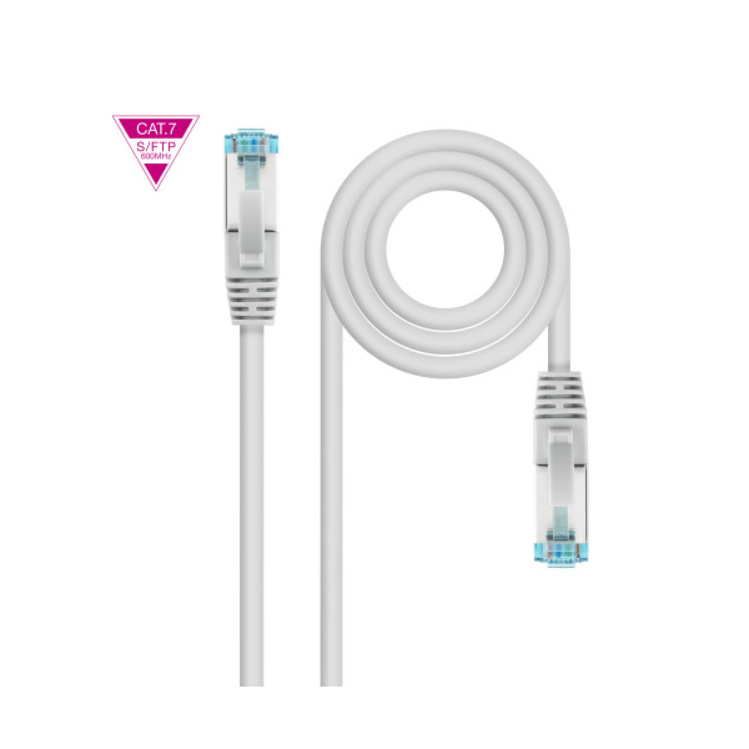 Nanocable · Cable Red Cat.7 SFTP · 50cm · 600MHz · LSZH · Gris