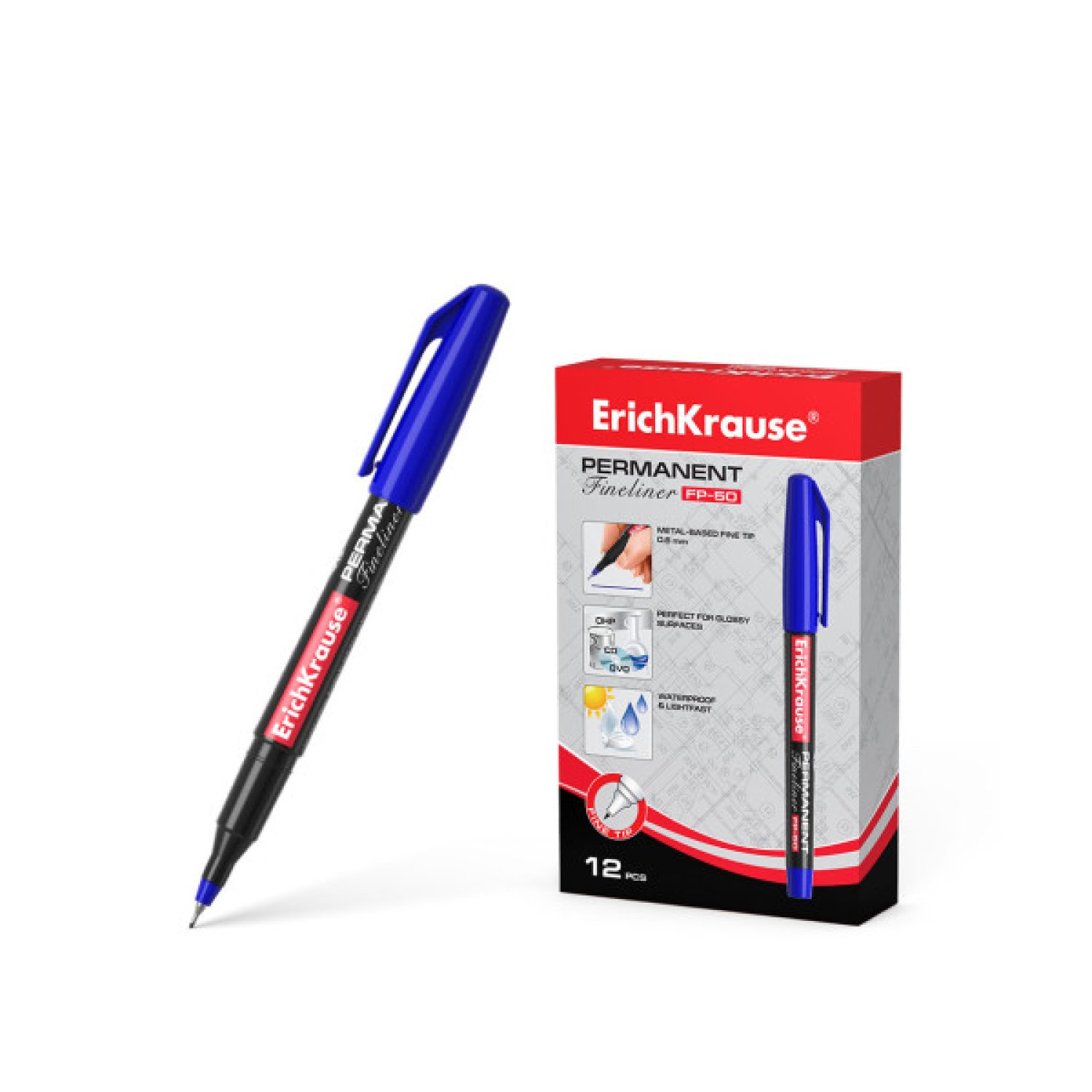 Erich Krause · Marcador Permanente FP-50 · Azul · Tinta Resistente