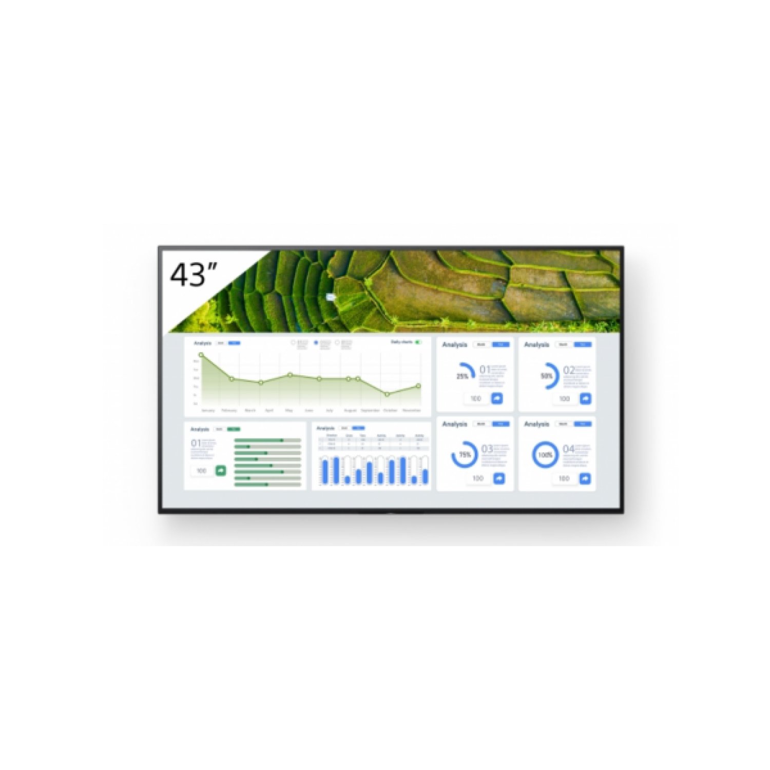Sony FW-43BZ30L · Pantalla 43" 4K · 440 cd/m² · LCD · WiFi · Android 24/7