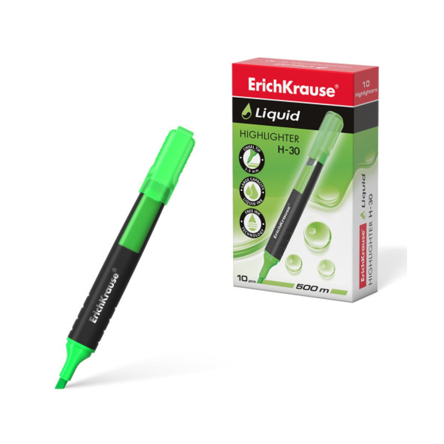 Erich Krause · Marcador Fluorescente Liquid H-30 · Verde · Tinta Líquida