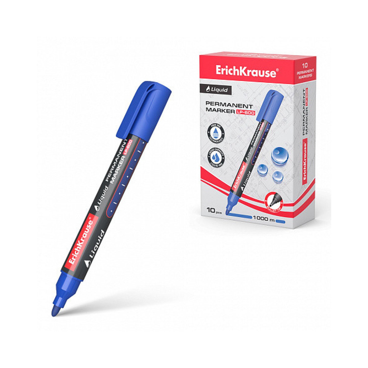 Erich Krause · Marcador Permanente LP-600 · Tinta Líquida · Color Azul