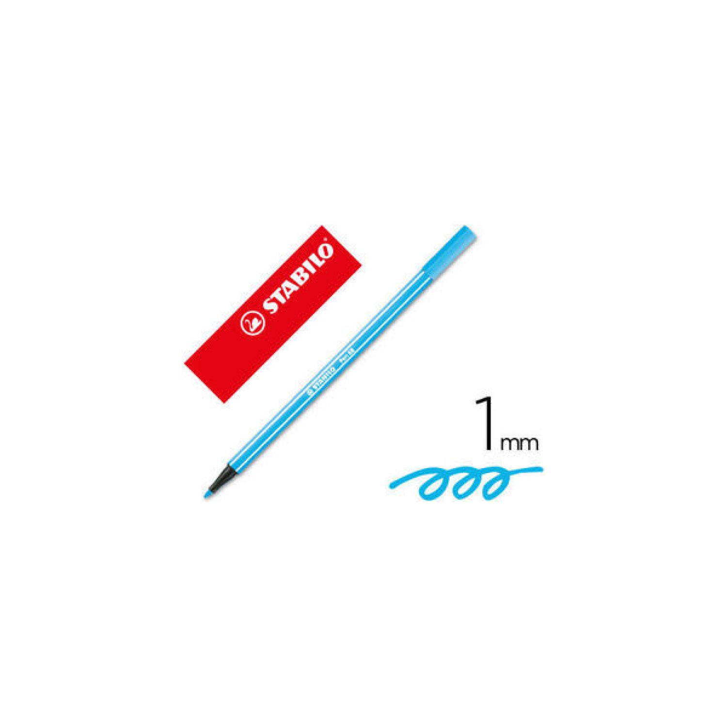 Stabilo Pen 68 Max · Rotulador Punta Biselada · Azul Celeste