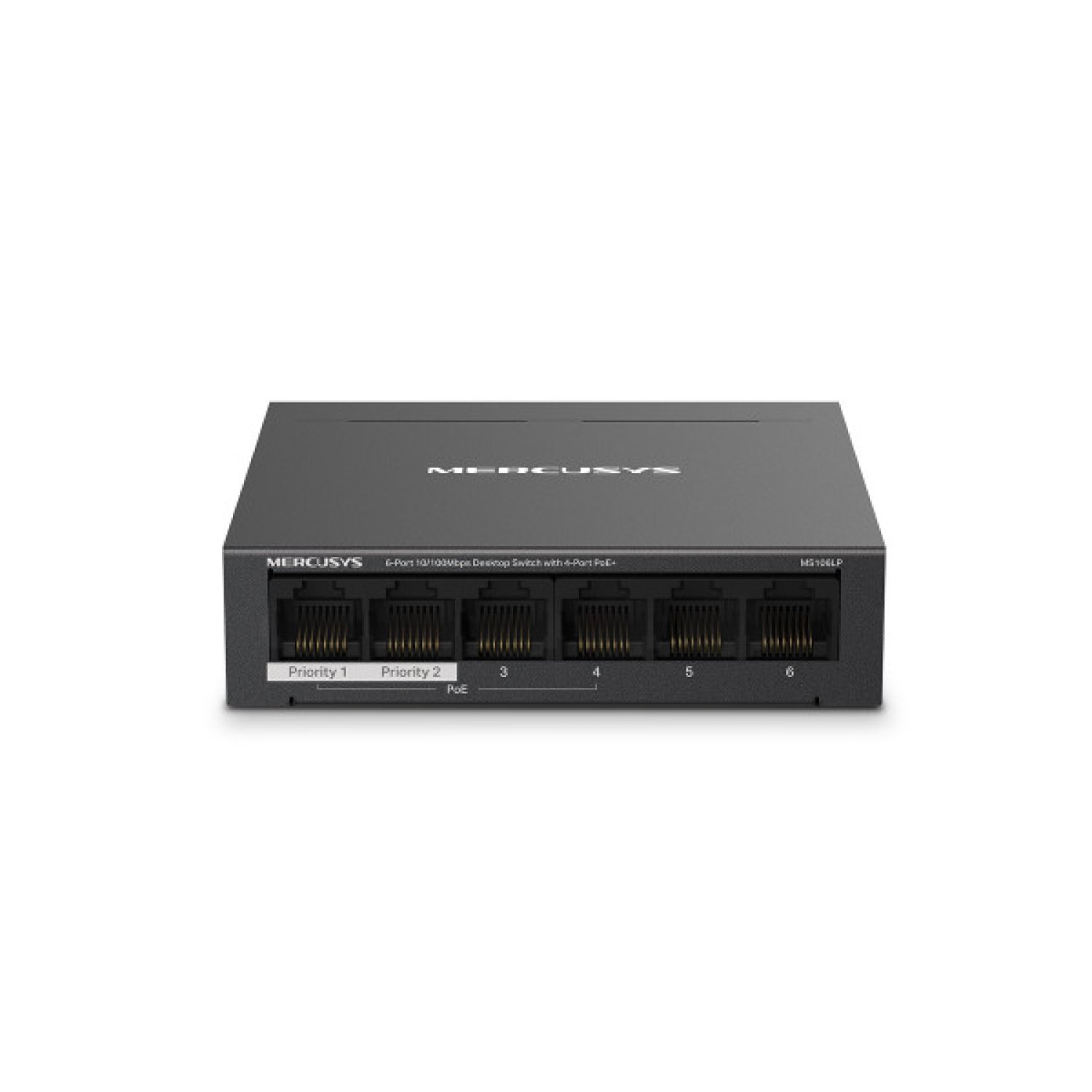 Mercusys MS106LP · Switch Gestionado · 6 Puertos Fast Ethernet · PoE · Negro