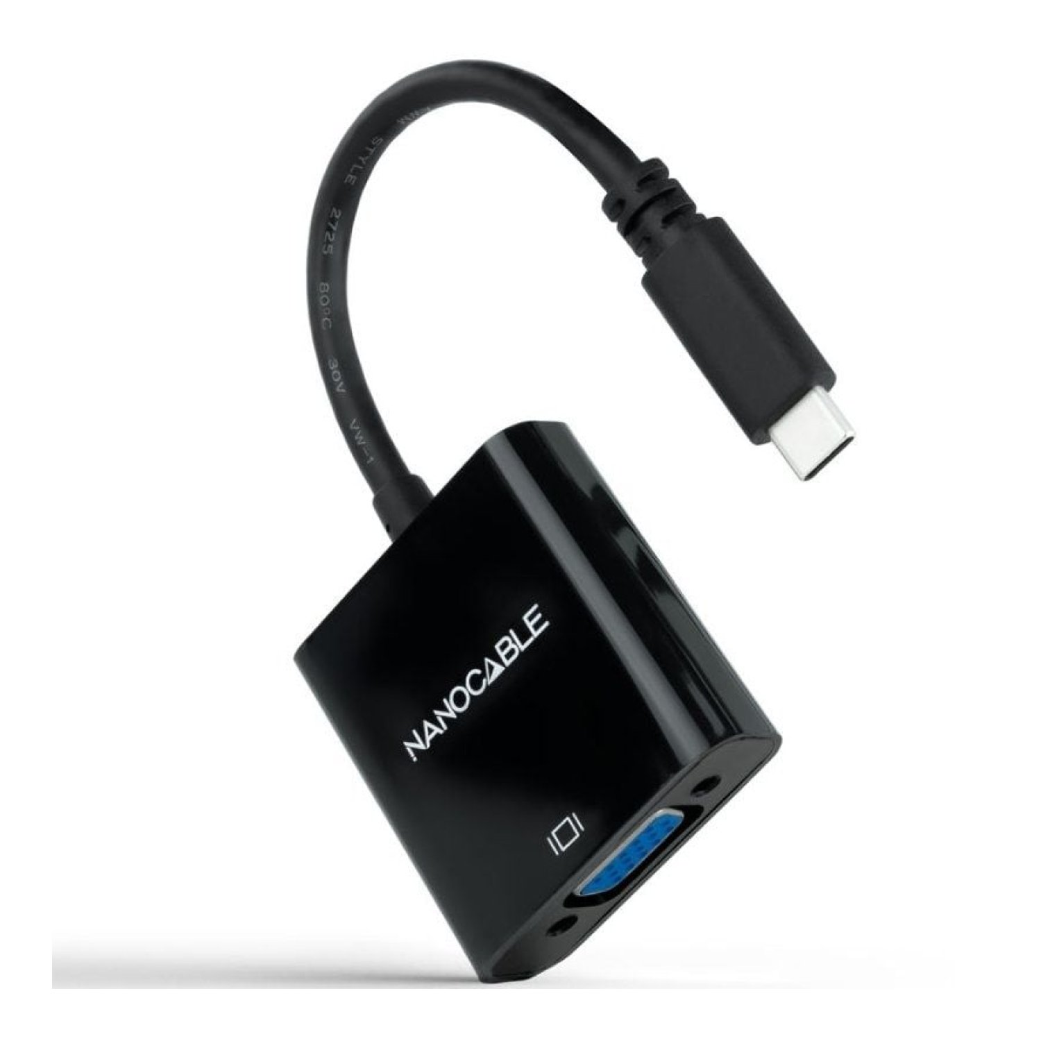 Nanocable · Conversor USB-C a VGA · 10 cm · Negro