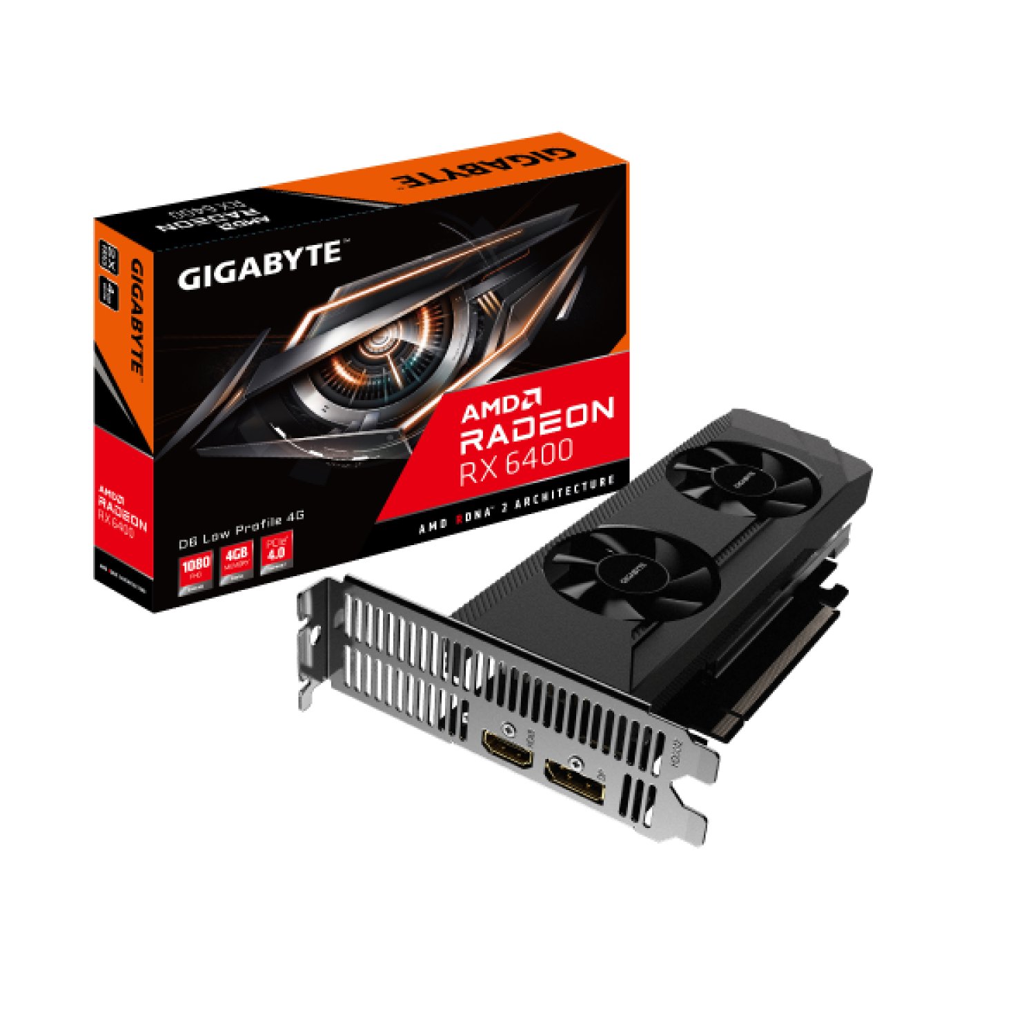 Gigabyte Radeon RX 6400 · 4GB GDDR6 · Perfil Bajo