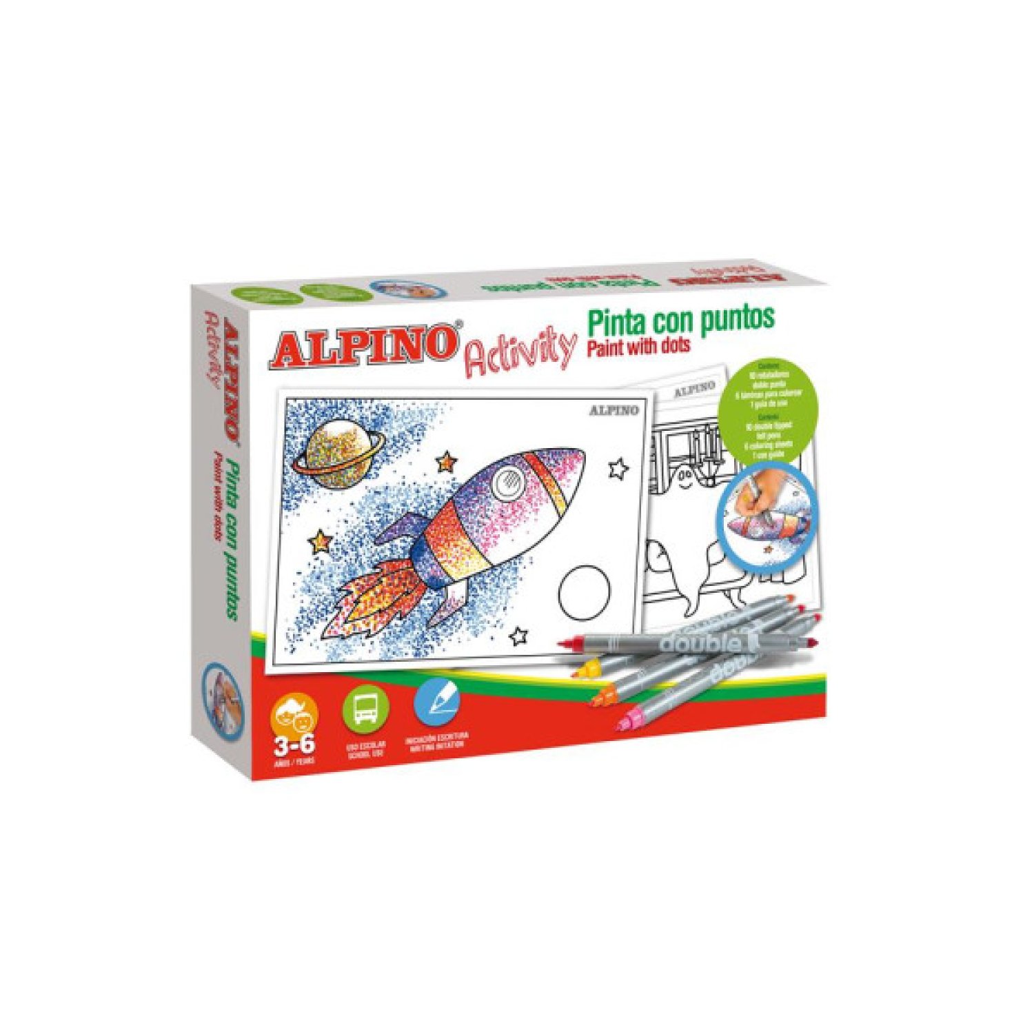 Alpino · Set Activity Pinto con Puntos · Material Escolar Creativo